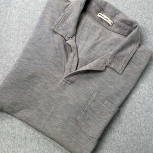 Marine Layer Polo Shirt Men's Medium Gray Heather Soft‎ Casual Short Sleeve
